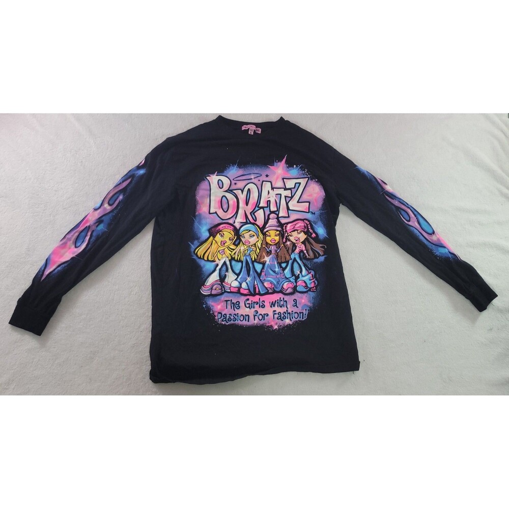 ​Dolls Kill x Bratz Y2K Airbrush Flame Long Sleeve T-Shirt S Oversized Graphic
